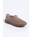 Baskets lacées cuir perforé largeur confort-1