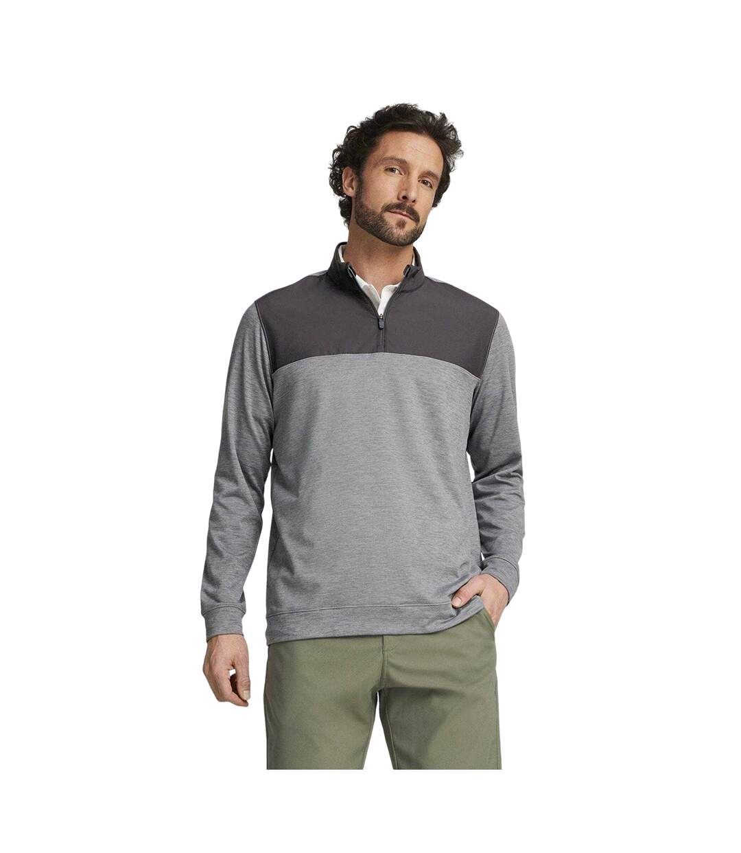 Mens Cloudspun Colour Block Jumper Black Puma-4