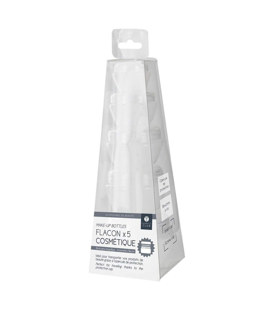 Lot de 5 Flacons à Maquillage Cosmétique 5cm Transparent-2