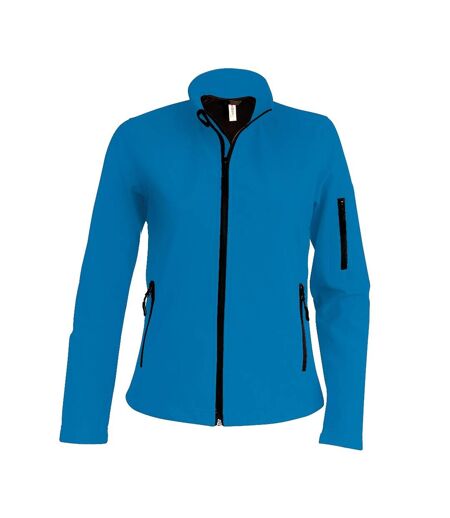 Womens/ladies Soft Shell Jacket Aqua Kariban