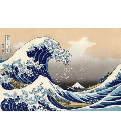 Pyramid International - Poster GREAT WAVE (Taupe / Blanc / Noir / Jaune) (100 cm x 140 cm) - UTPM3053