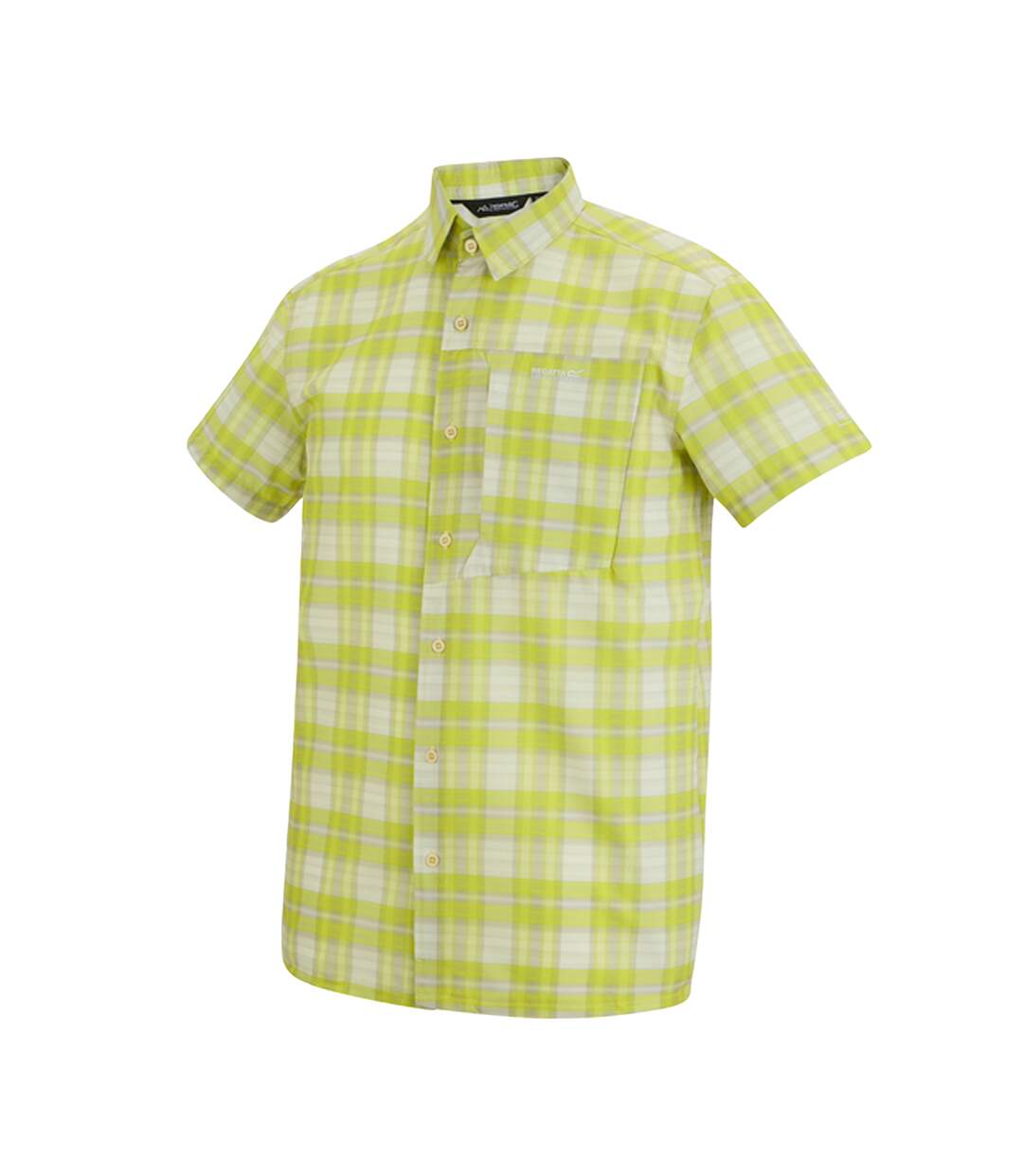 Chemise Manches Courtes De Voyage Motif/style À Carreaux Homme Jaune Foncé Regatta-4
