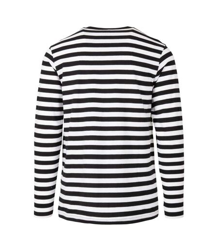 T-shirt Manches Longues Motif/style Rayé Homme Blanc Noir Urban Classics