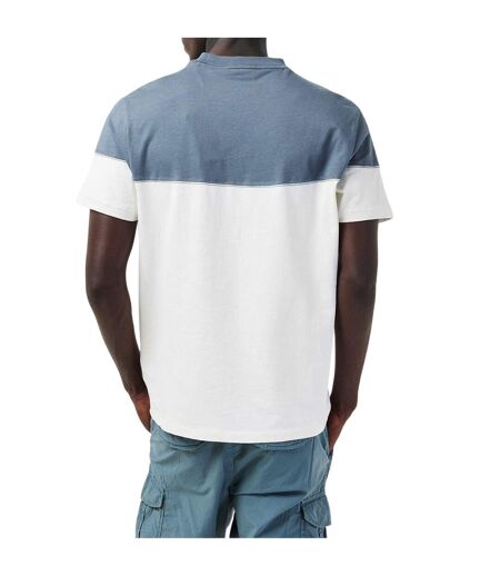 Mens Saturnia Geographic Crew Neck T-shirt White Blue Napapijri