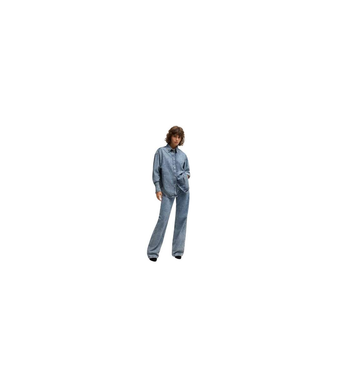 Chemise Manches Longues Femme Bleu Foncé Boss-1