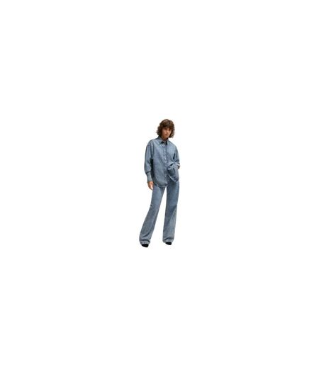 Chemise Manches Longues Femme Bleu Foncé Boss
