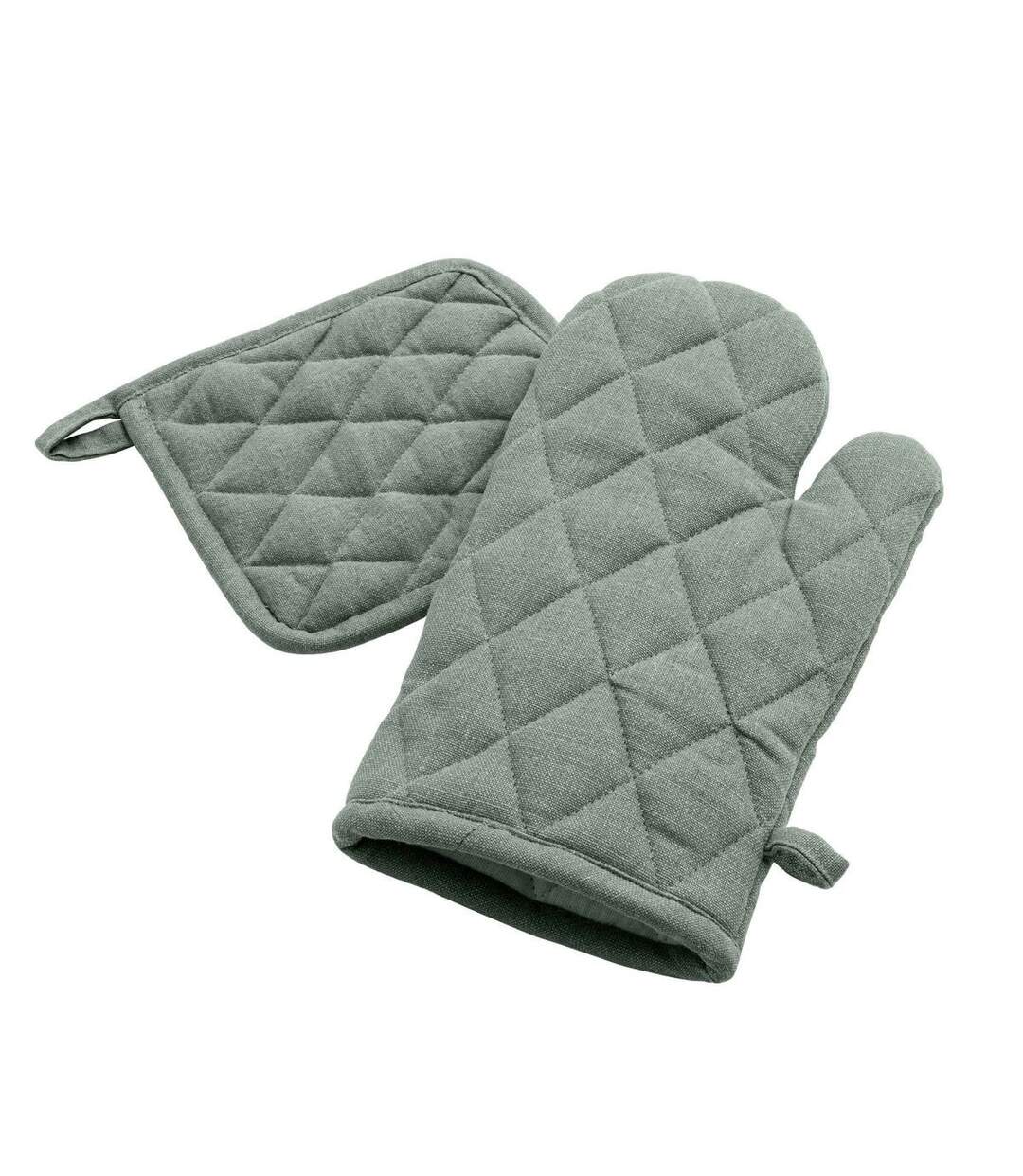 Gant & Manique de Cuisine Gourmet 30cm Vert Cèdre-1