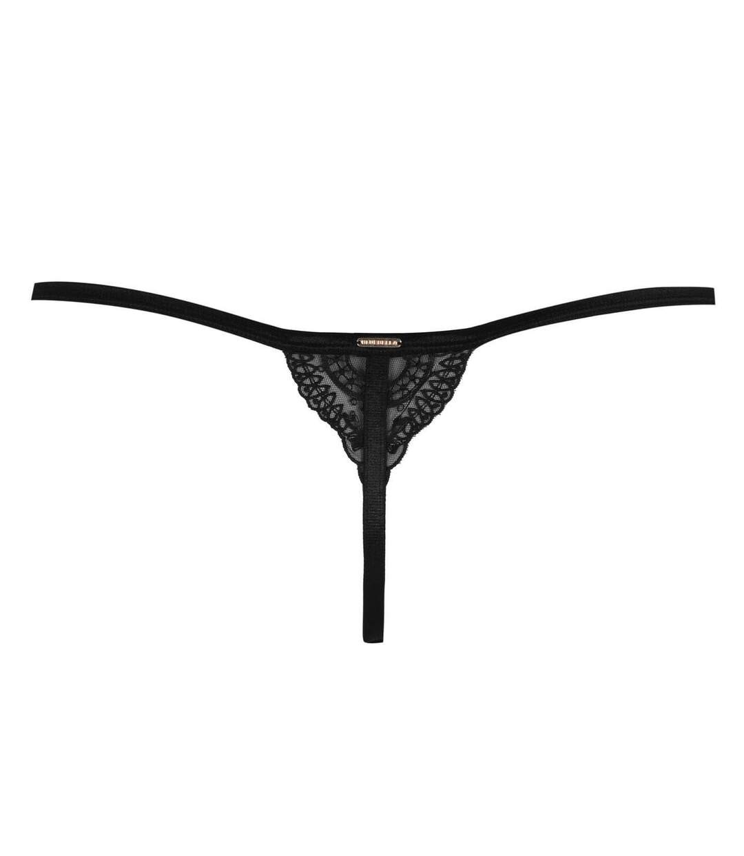 Womens/ladies Marseille Thong Black Bluebella-2