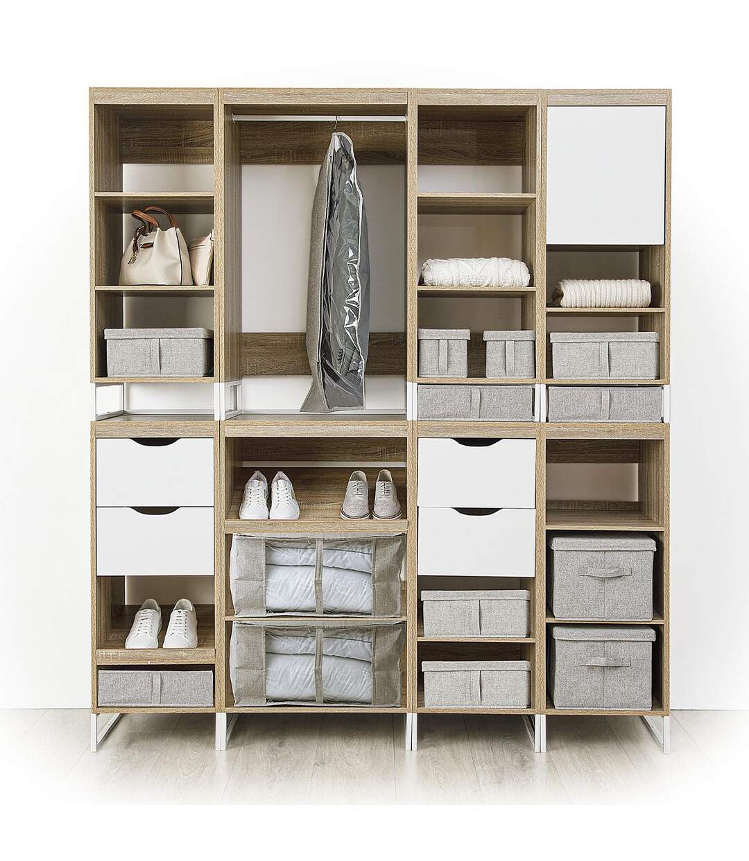 Boîte de Rangement Déco Couvercle 31x31cm Beige-4