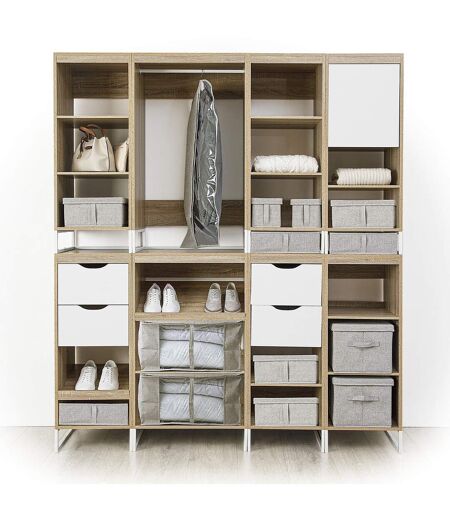 Boîte de Rangement Déco Couvercle 31x31cm Beige