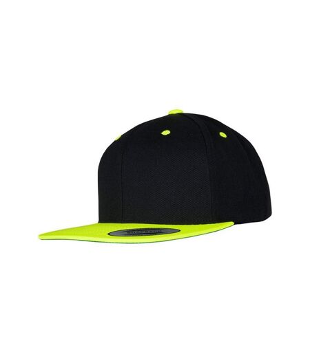 Yupoong Mens The Classic Premium Snapback 2-Tone Cap (Black/Neon Yellow) - UTRW2887