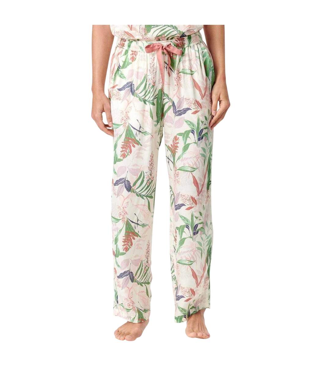 Womens/ladies Katrina Leaf Print Pyjama Bottoms Snow White CCDK Copenhagen-3