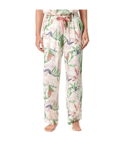 Womens/ladies Katrina Leaf Print Pyjama Bottoms Snow White CCDK Copenhagen