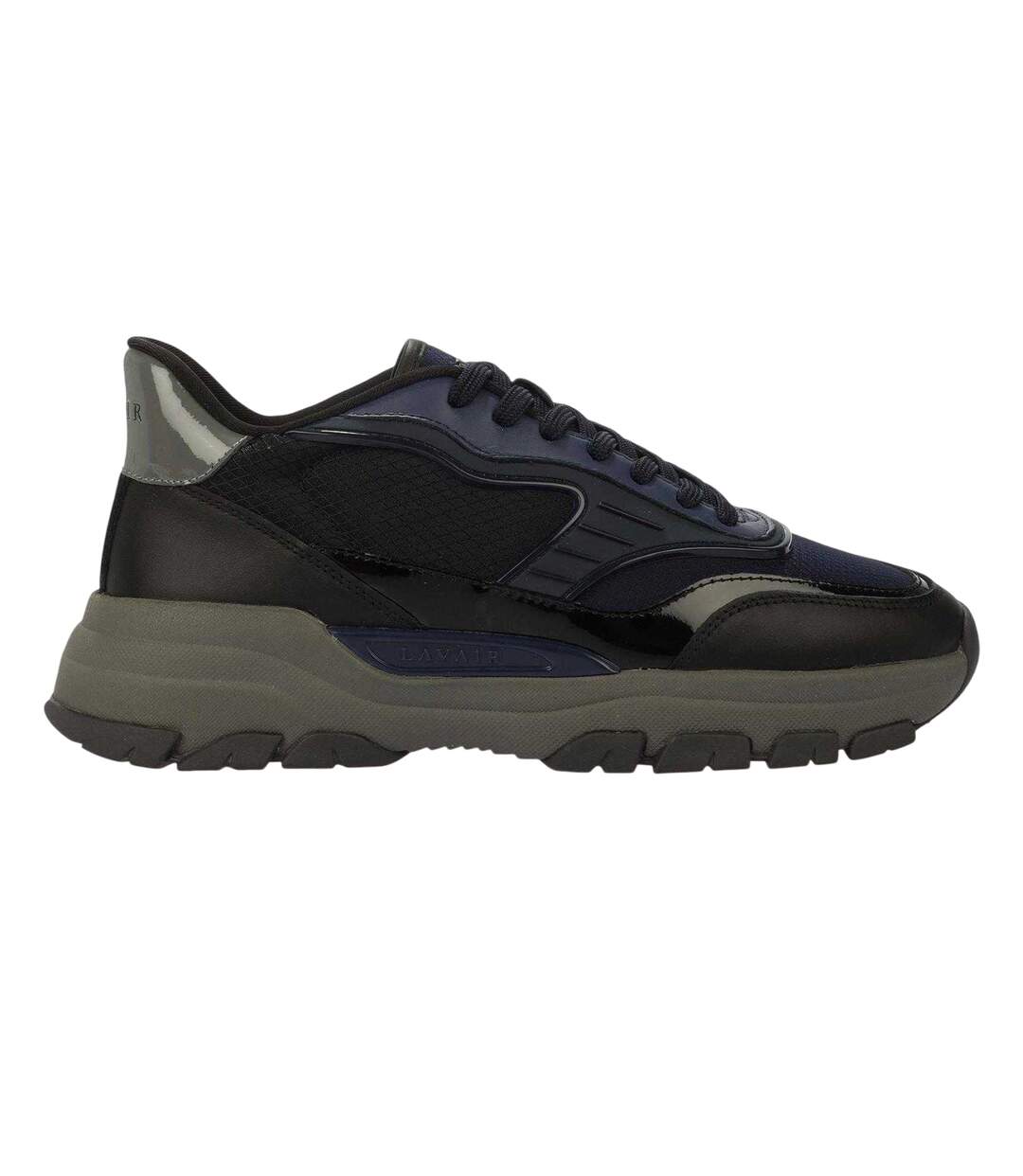 Mens Pacific 2.0 Leather Chunky Flat Trainers Navy Lavair-1