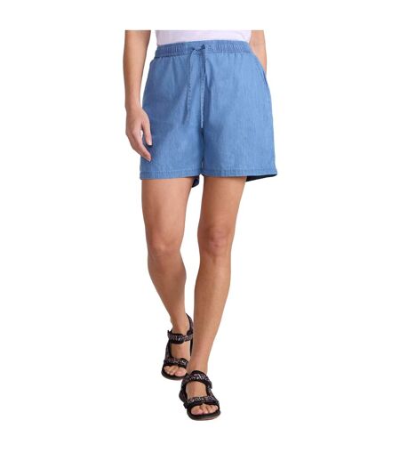 Womens/ladies Astra Chambray Shorts Navy Mountain Warehouse