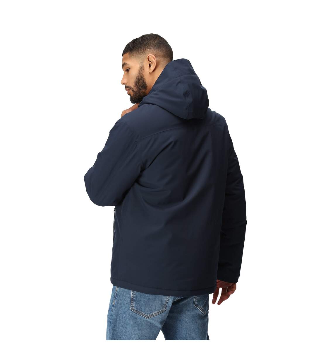 Veste Imperméable Isolante À Capuche Navigate Homme Bleu Marine Gris Foncé Regatta-4