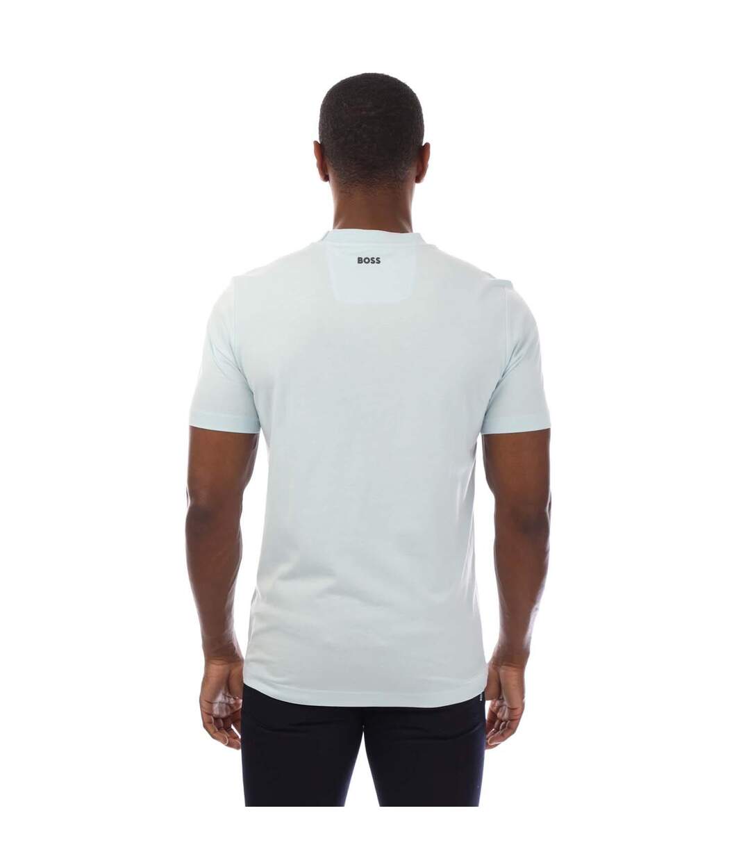 T-shirt Style Logo Homme Bleu Boss-3