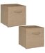 Lot de 2 Boites de rangement pliable en jute - 31 x 31 - Marron