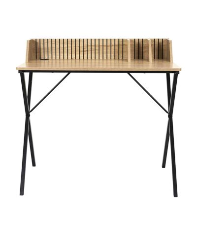 Bureau Saulk en bois et métal - Marron et noir