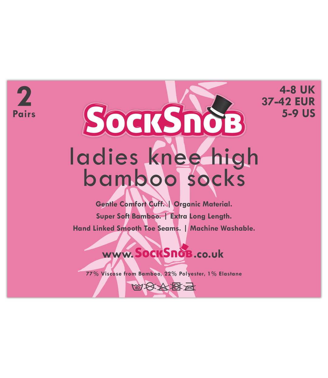 2 Paires Chaussettes Hautes en Bambou pour Femme-2