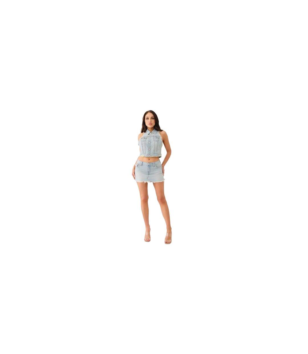Womens/ladies Sadie Denim Mini Skirt Blue True Religion-1