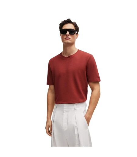T-shirt Tiburt Bubble Structure Homme Marron Boss