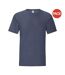 T-shirt iconic hommes bleu marine chiné Fruit of the Loom