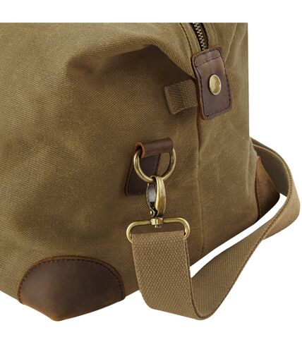 Quadra Heritage Leather Accented Waxed Canvas Holdall (Desert Sand) (One Size)