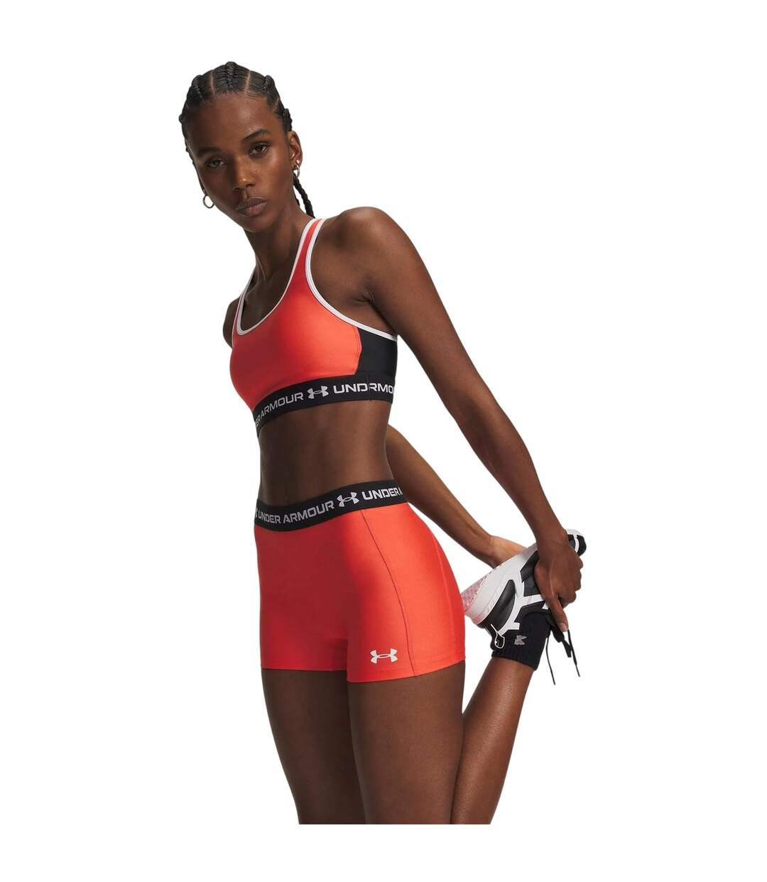 Womens/ladies Heatgear Shorts Red White Under Armour-1