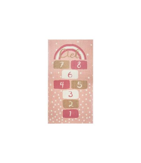 Tapis Déco pour Enfant Marelle 80x150cm Rose