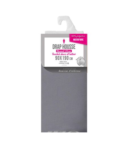 Drap Housse Microfibre Oscar 90x190cm Anthracite