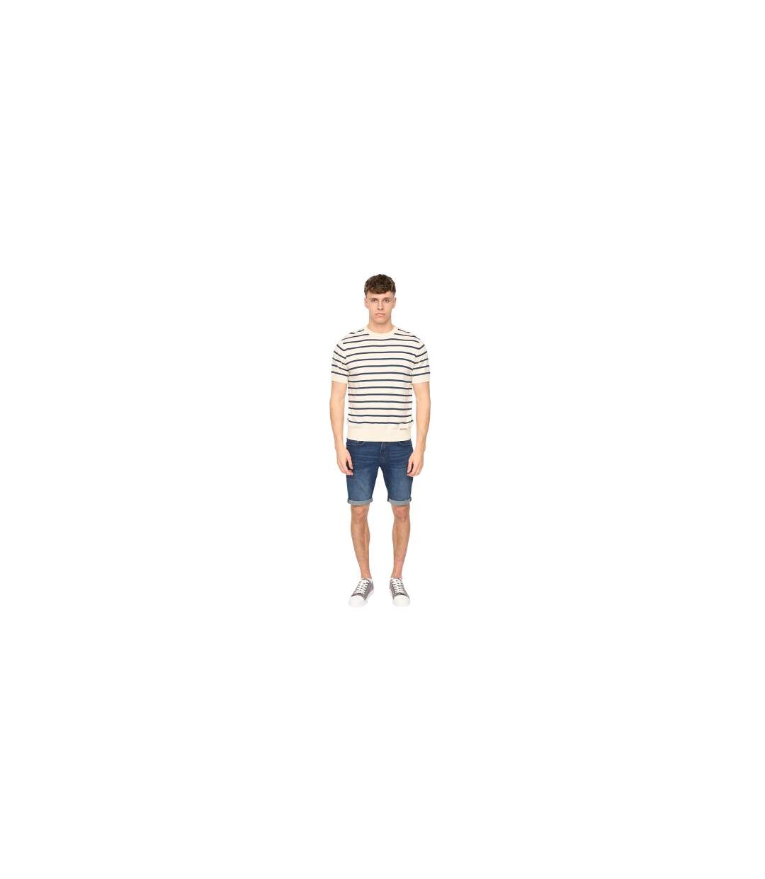 T-shirt Norwell Homme Gris Pâle À Rayures Duck And Cover-1