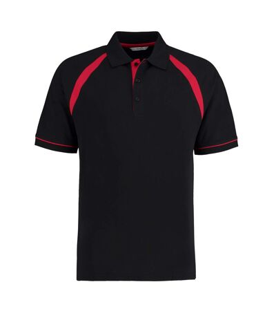 Kustom Kit Mens Oak Hill Polo Shirt (Black/Bright Red) - UTRW10127