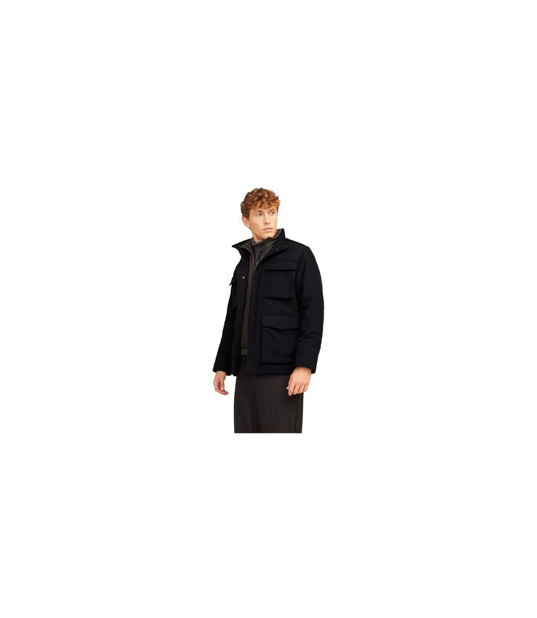 Mens Alex Multi Pocket Regular Field Jacket Black Jack And Jones-1