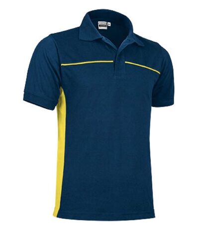 Polo bicolore - Homme - réf THUNDER - bleu marine et jaune