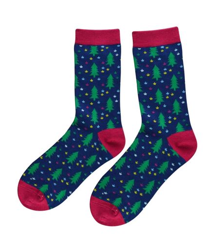 Miss Sparrow - 1 Paire Chaussettes Femme Teckel Santa Bambou
