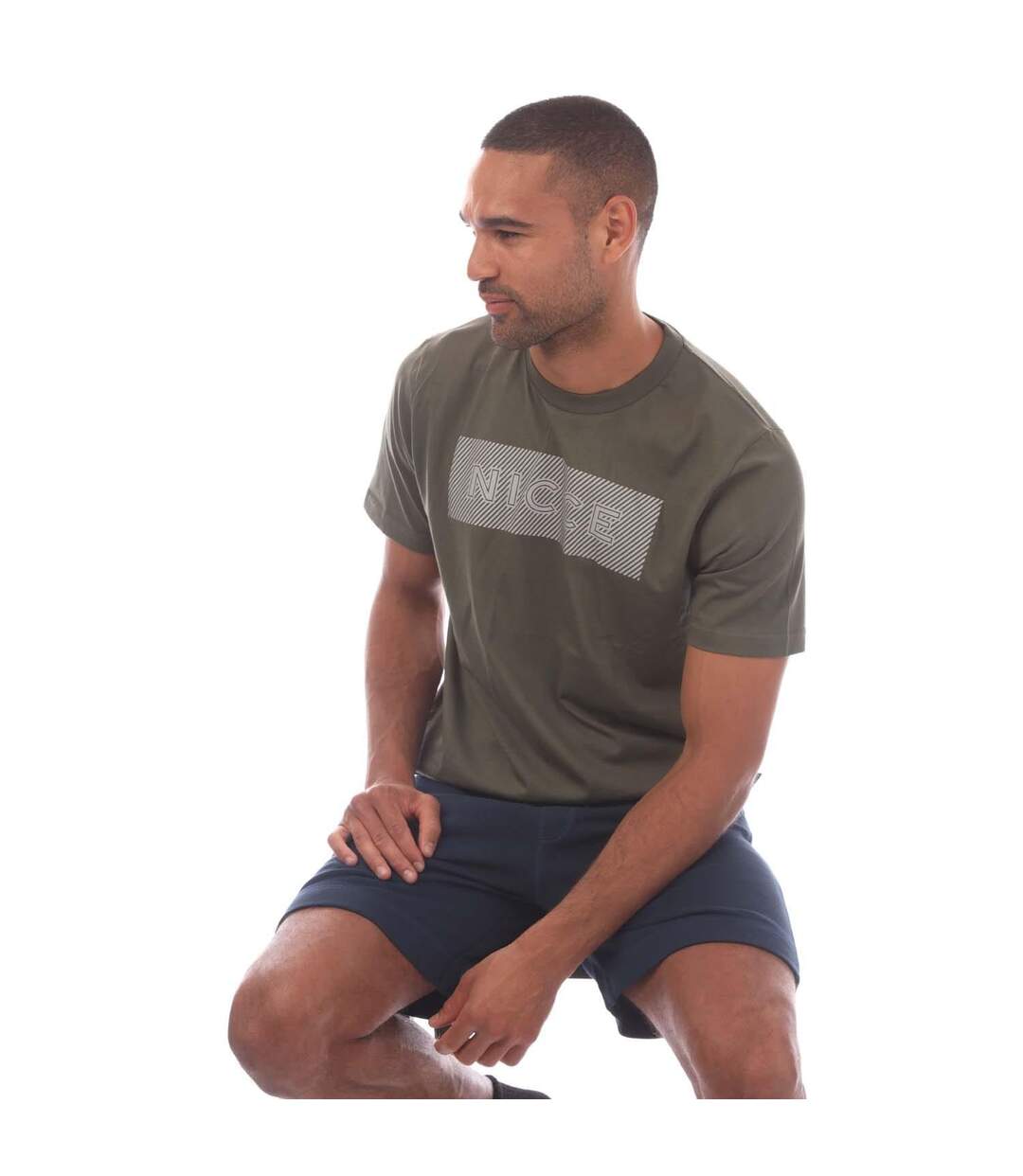 T-shirt Style Logo Alttio Homme Kaki Nicce-1