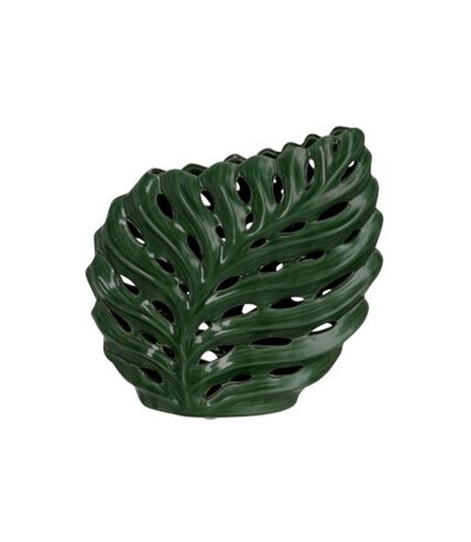 Paris Prix - Vase Design Céramique tropical Oblique 28cm Vert