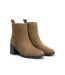 OZABI Bottines Femme Suédine Zippée Talon Bloc 5 cm Bout Arrondi-3