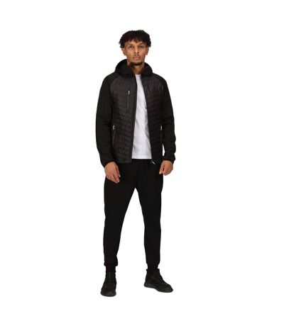 Mens Navigate Quilted Hybrid Jacket Black Seal Grey Regatta