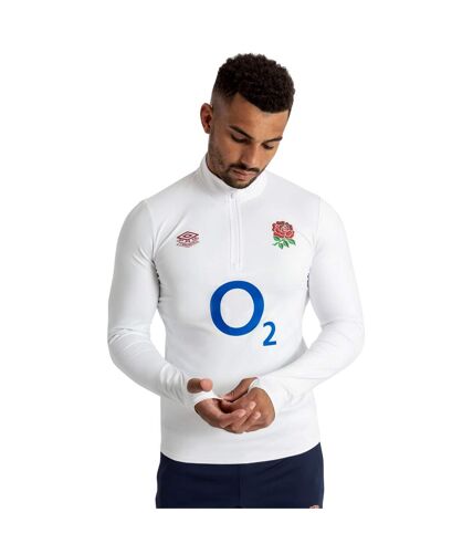 Umbro Mens 23/24 England Rugby Warm Up Midlayer (Brilliant White/Wan Blue)