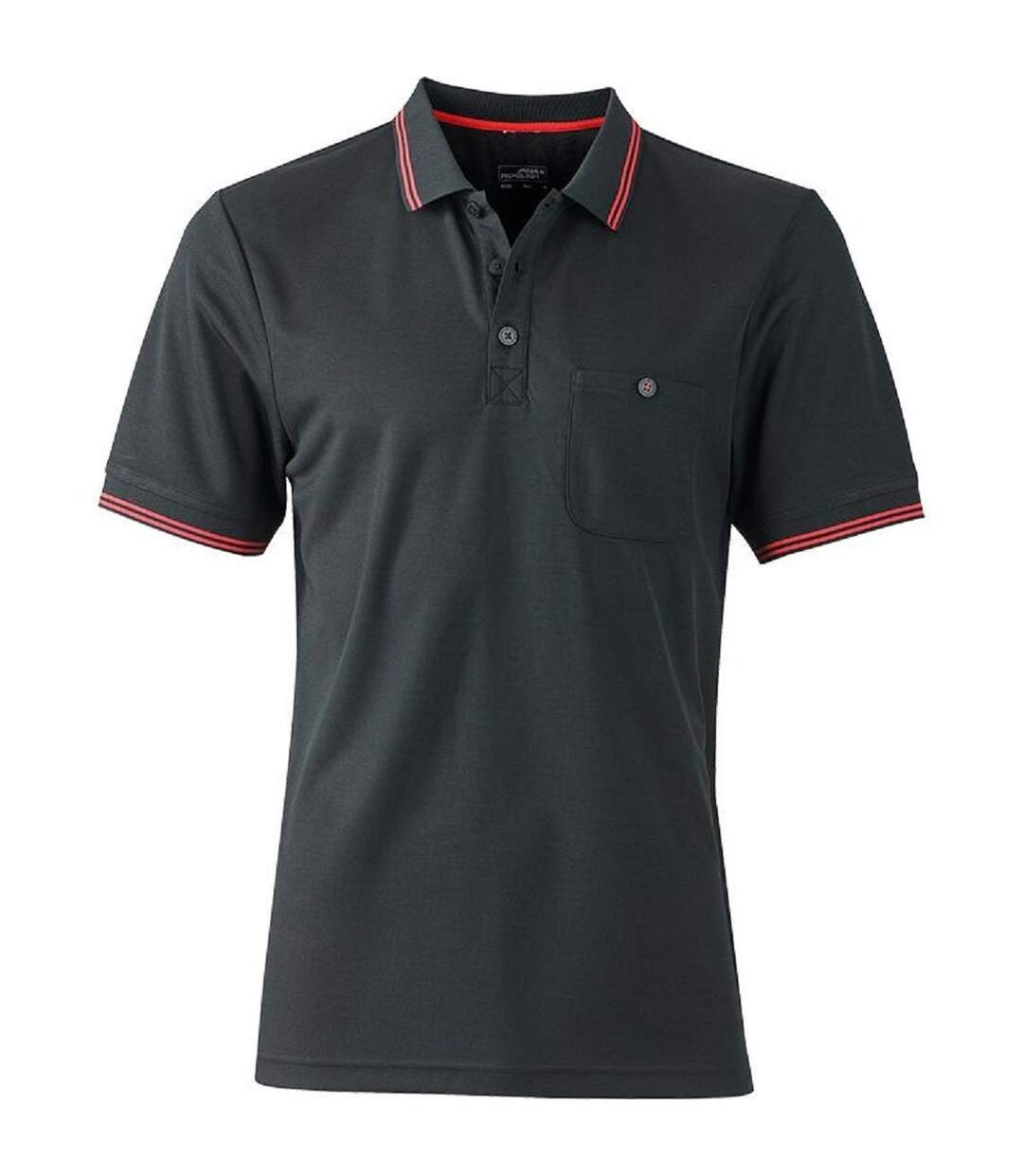 Polo technique - Homme - JN702 - noir et rouge