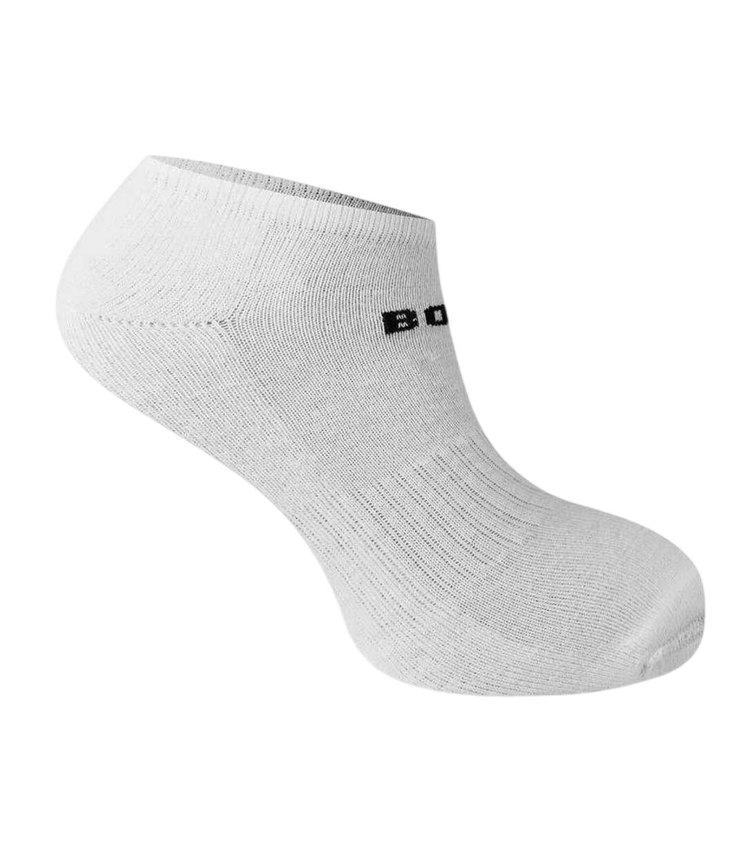 Lot De 3  Socquettes Motif/style Logo Adulte Blanc Boss-2