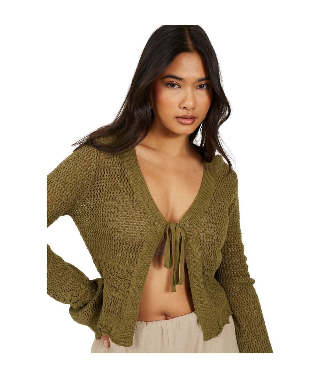Cardigan Femme Kaki Clair Brave Soul-4