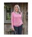 Womens/ladies Classic Lambswool V Neck Jumper Rose Pink Marl WoolOvers-1