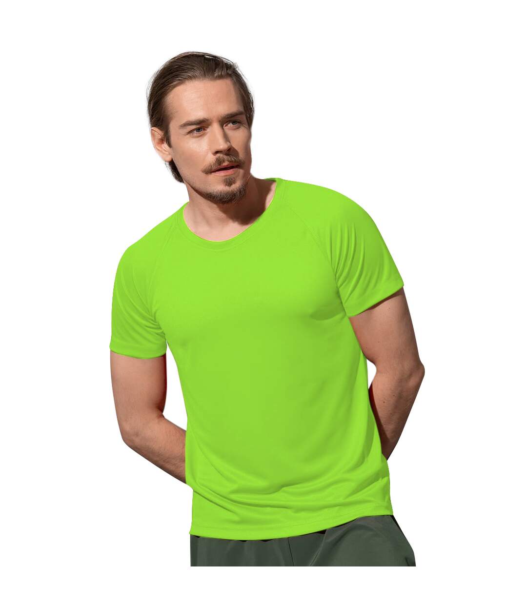 T-shirt raglan hommes vert kiwi Stedman-2