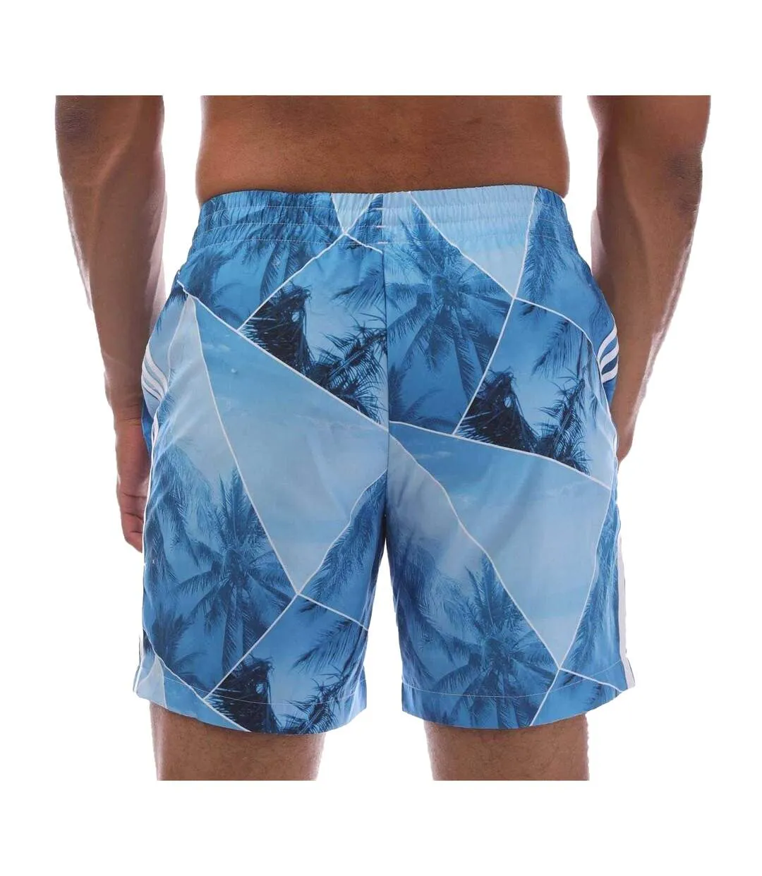 Mens Originals Palm Print Regular Swim Shorts Navy Adidas-2