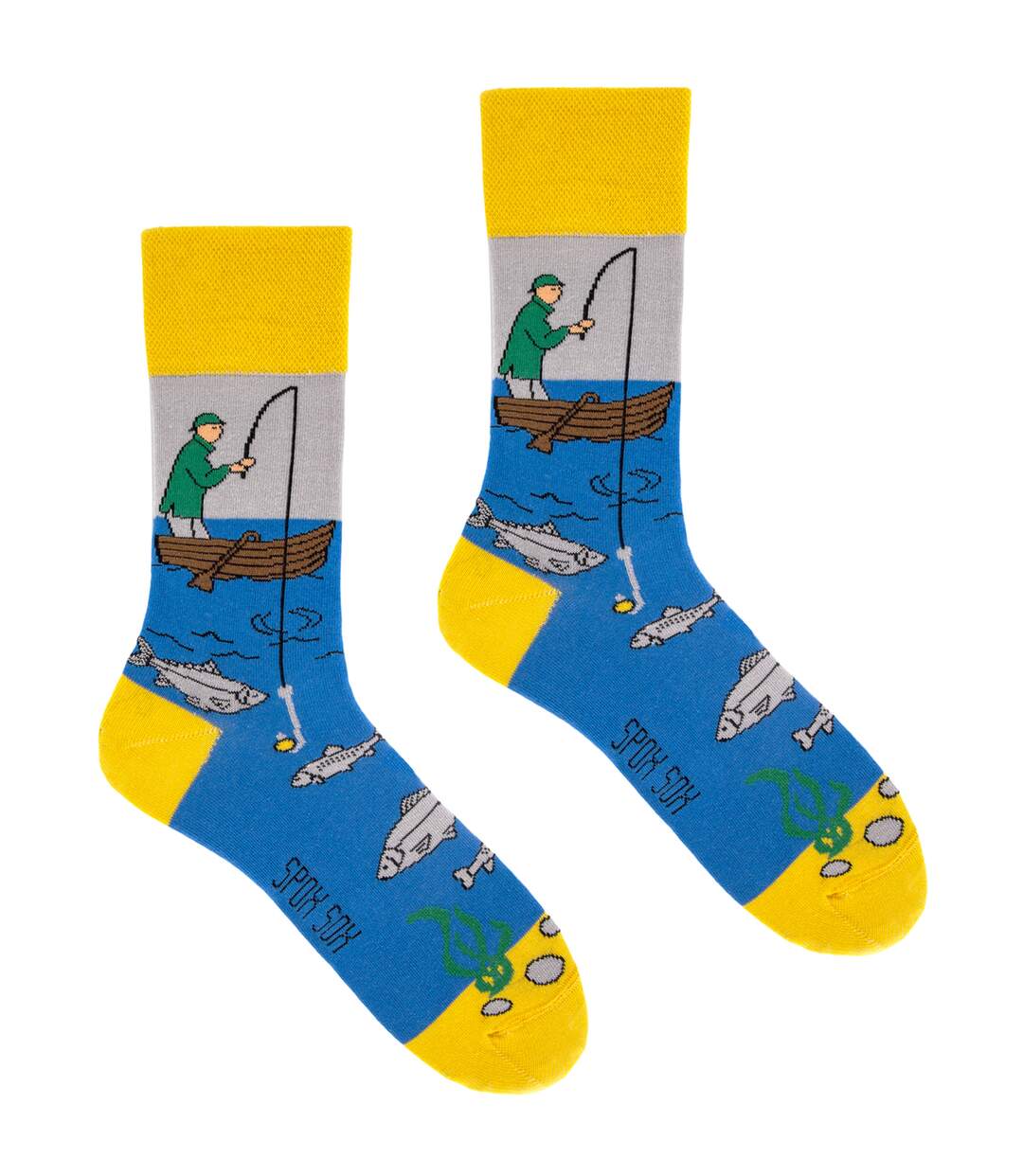 SPOX SOX - Chaussettes fantaisie dépareillées pour hommes et femmes - Chaussettes de pêche