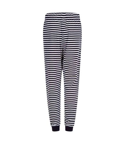 SF Unisex Adult Stripe Cuffed Lounge Pants (Navy/White)