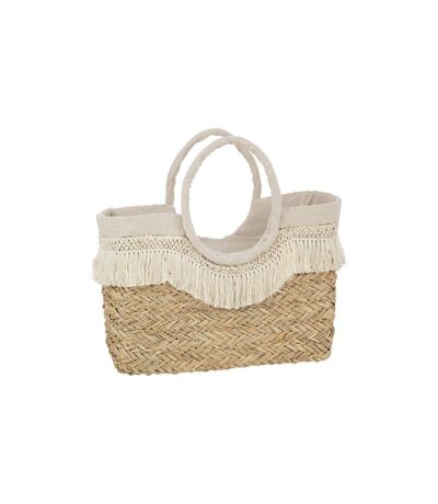 Sac de Plage Avec Franges Bali 40cm Naturel